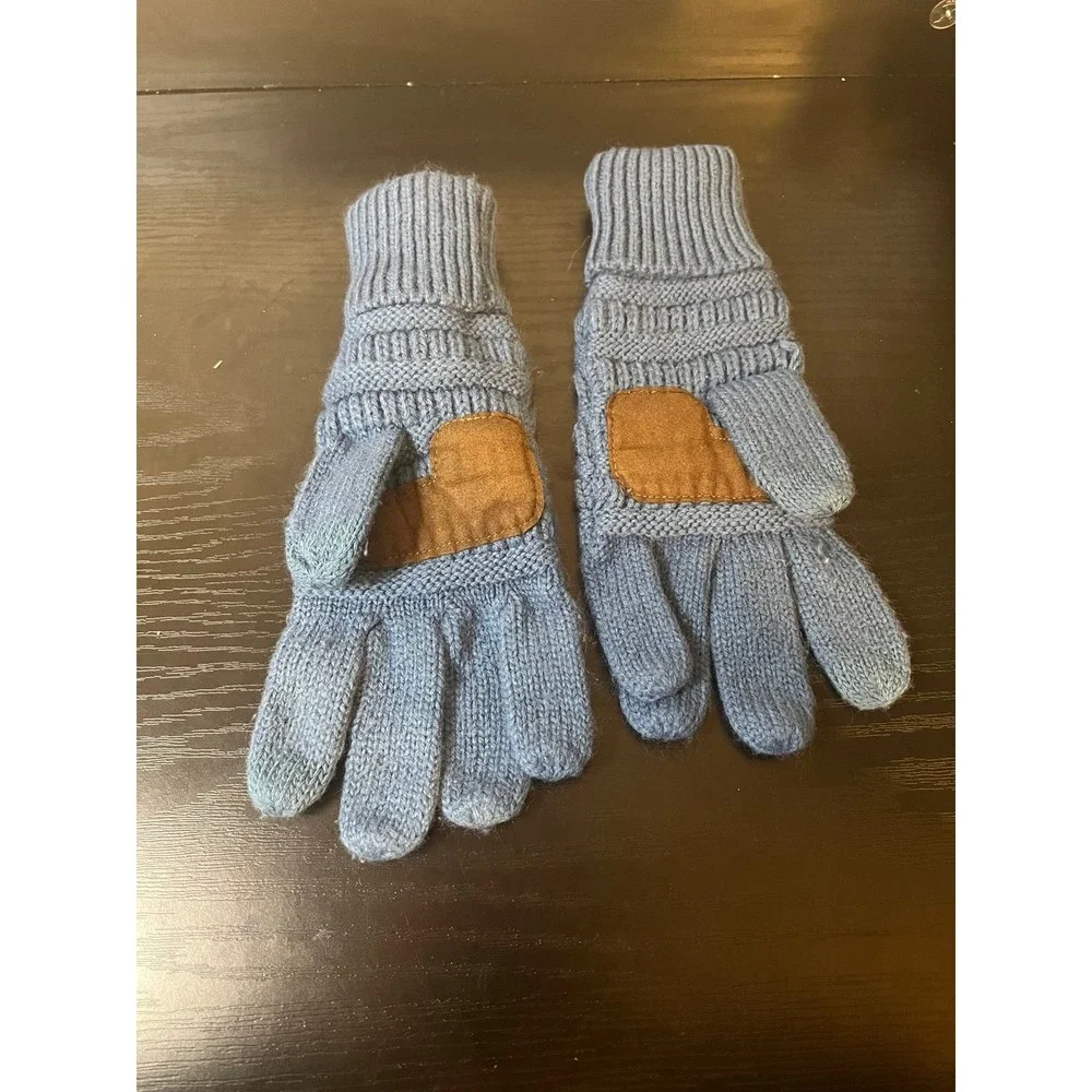 CC Blue Knit Gloves